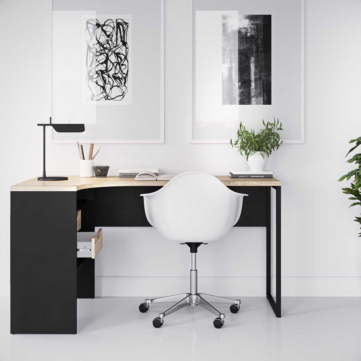 Function Plus Office Furniture Black Matt and Oak